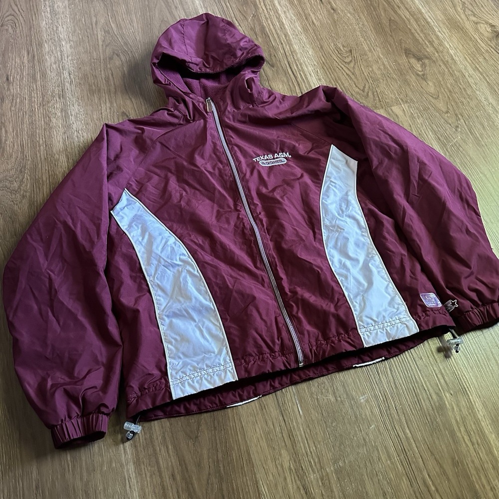 Vintage Starter Texas A&M Aggies Fleece Lined Zipper Hooded Jacket Size M